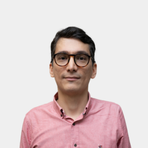 The photo was taken in the foreground, white background and the teacher Dairon Alfonso Rodriguez is located in the centre.